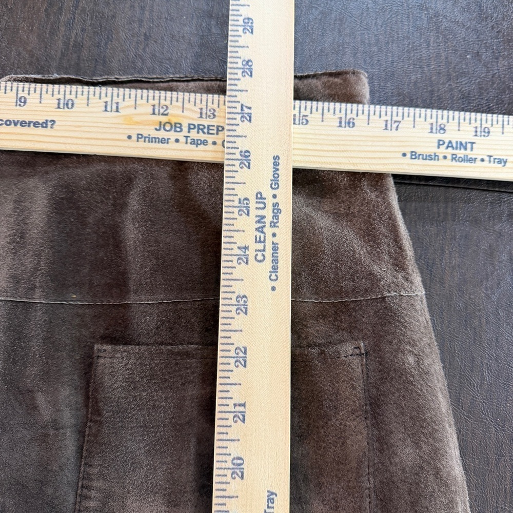 Massini Genuine Leather Women's Brown A-line Skirt Sz 10 - Picture 3 of 8